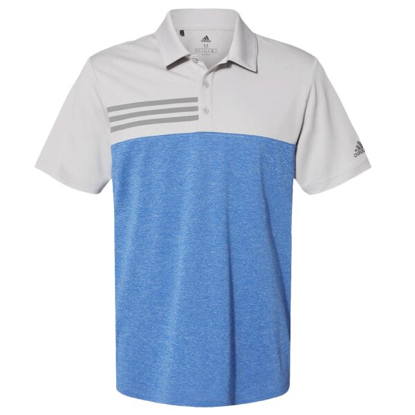 Men's Heathered Colorblocked 3-Stripes Polo Thumbnail
